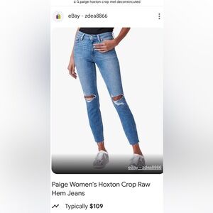 NWOT Paige Horton Crop jean size 27
